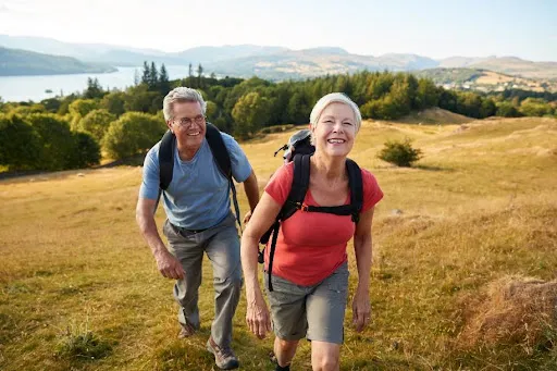 Elder Couples Hiking